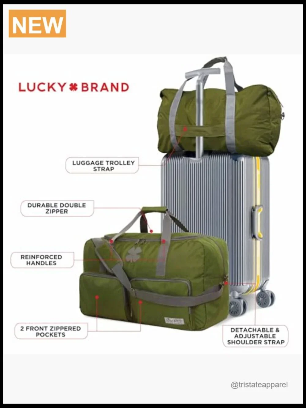 65L Foldable Duffel Bag with Adjustable Shoulder Strap - Travel Weekender Gym